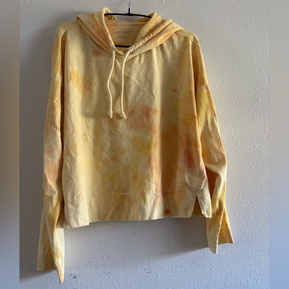 Everlane Organic cotton yellow tie-dye hoodie